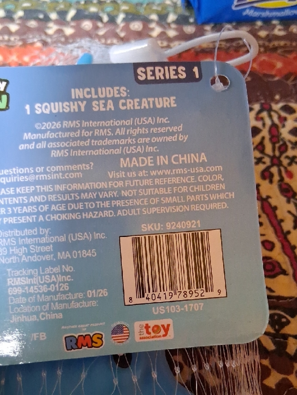 Blue Squishy Sea Creature Toy - Picture 3 of 3